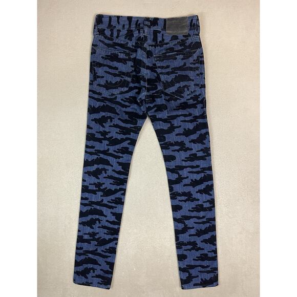 True Religion Jeans Mens 28 Blue Camo Relaxed Skinny Mid Rise Stretch Denim - Picture 14 of 15